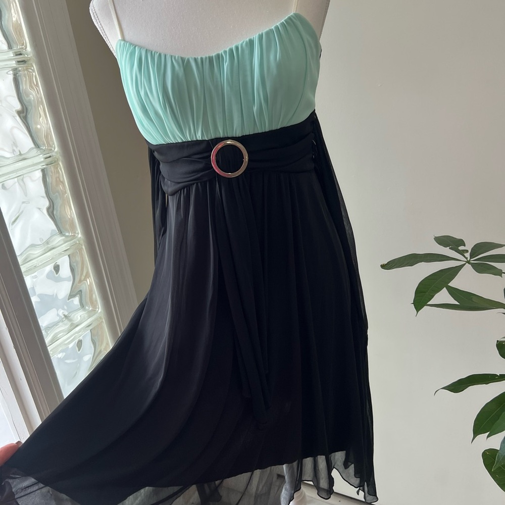 Ruby Rox Aqua & Black Chiffon Dress With Converti… - image 7